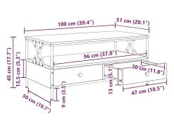 vidaxl Mesa de centro 100x51x45cm derivados de madeira sonoma^ Mesa De Centro