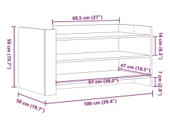 vidaxl Mesa de centro 100x50x50cm derivados de madeira carvalho fumado^ Mesa De Centro