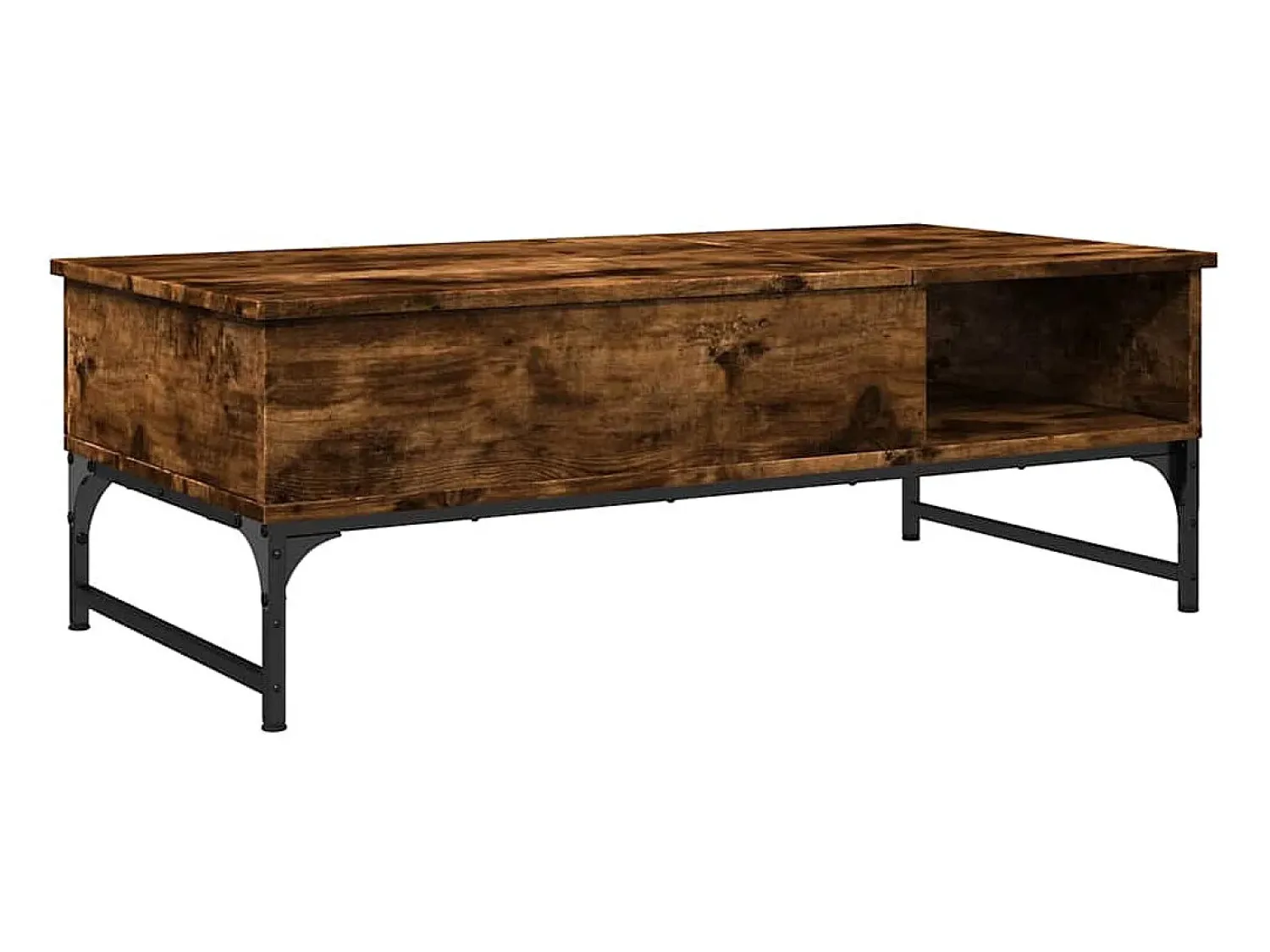 vidaxl Mesa de centro 100x50x35cm deriv. madeira/metal carvalho fumado^ Mesa De Centro