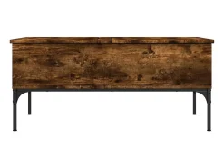 Online vidaxl Mesa de centro 100x50x45cm deriv. madeira/metal carvalho fumado Castanho