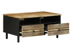 vidaxl Mesa de centro 80x54x40cm madeira mangueira áspera maciça^ Mesa De Centro