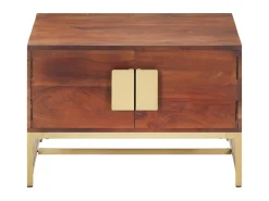 Mesa De Centro| Mesa de centro 67x67x45cm madeira de acácia maciça mel PT642252 Castanho