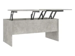 Mesa de centro 102x50,5x46,5cm madeira processada cinza cimento PT316622^ Mesa De Centro
