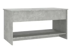 Mesa de centro 102x50x52,5cm madeira processada cinza cimento PT657474^ Mesa De Centro