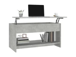 Mesa de centro 102x50x52,5cm madeira processada cinza cimento PT657474^ Mesa De Centro
