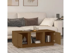 Mesa De Centro| Mesa de centro 110x50x40cm madeira de pinho maciça mel PT740775 Castanho