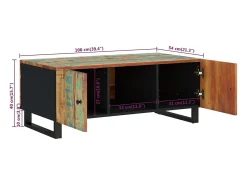 vidaxl Mesa de centro 100x54x40cm madeira recuperada/derivados madeira Natural claro