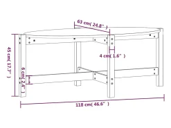 vidaxl Mesa de centro 118x63x45cm madeira de pinho maciça castanho-mel^ Mesa De Centro