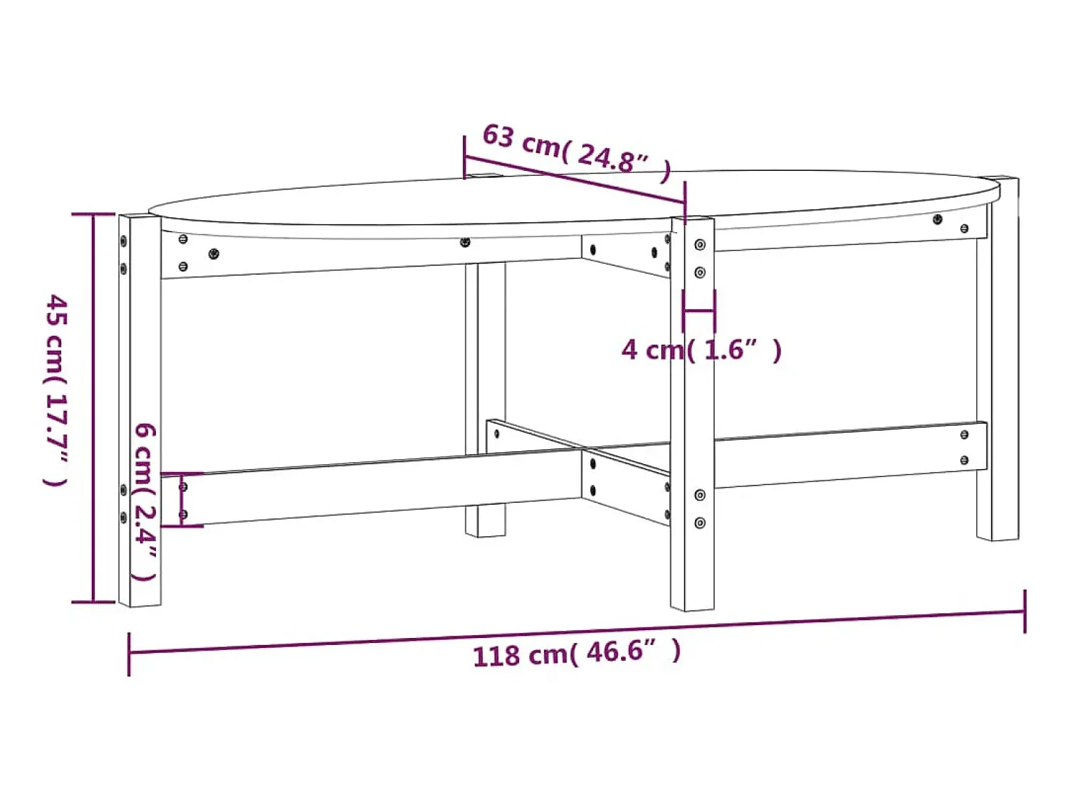 vidaxl Mesa de centro 118x63x45cm madeira de pinho maciça castanho-mel^ Mesa De Centro