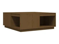 Mesa De Centro| Mesa de centro 100x101x40,5cm madeira pinho maciça mel PT204040 Castanho
