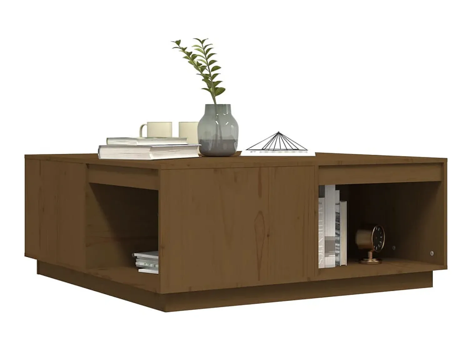 Mesa De Centro| Mesa de centro 100x101x40,5cm madeira pinho maciça mel PT204040 Castanho