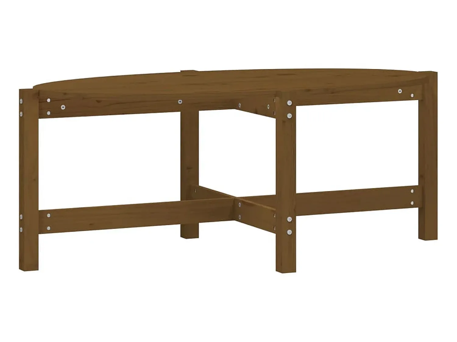 Mesa de centro 118x63x45cm madeira de pinho maciça -mel PT686276^ Mesa De Centro