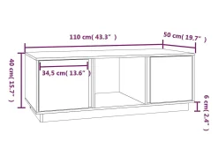 Outlet vidaxl Mesa de centro 110x50x40cm madeira de pinho maciça castanho mel Natural claro