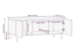 Mesa De Centro|vidaxl Mesa de centro 100x54x40cm madeira de mangueira maciça castanho Natural claro