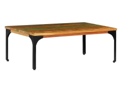 Mesa De Centro| Mesa de centro 100x60x35cm madeira recuperada maciça PT809212 Castanho