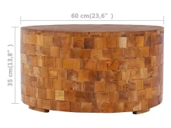 Discount Mesa de centro 60x60x35cm madeira de teca maciça PT122490 Castanho