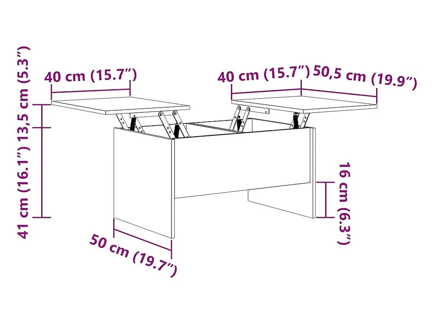 Mesa De Centro|vidaxl Mesa de centro80x50x42,5cm madeira processada carvalho fumado Castanho