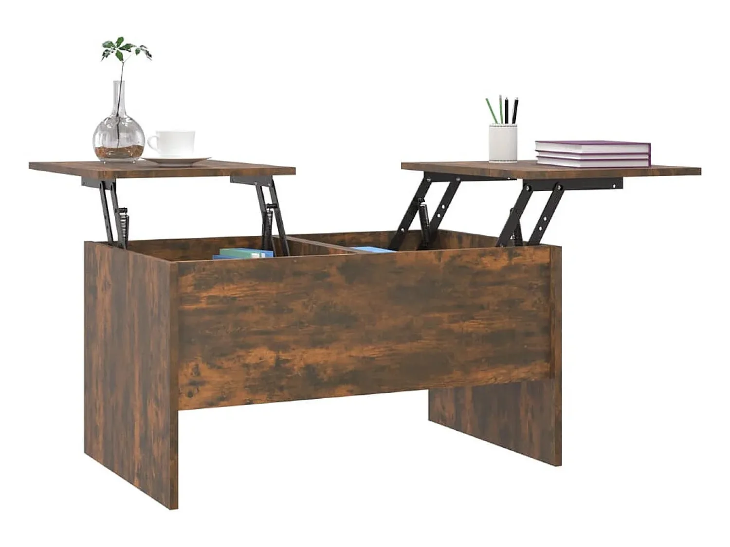 Mesa De Centro|vidaxl Mesa de centro80x50x42,5cm madeira processada carvalho fumado Castanho