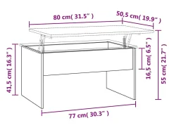 Best vidaxl Mesa de centro80x50,5x41,5cm madeira processada carvalho sonoma Natural claro
