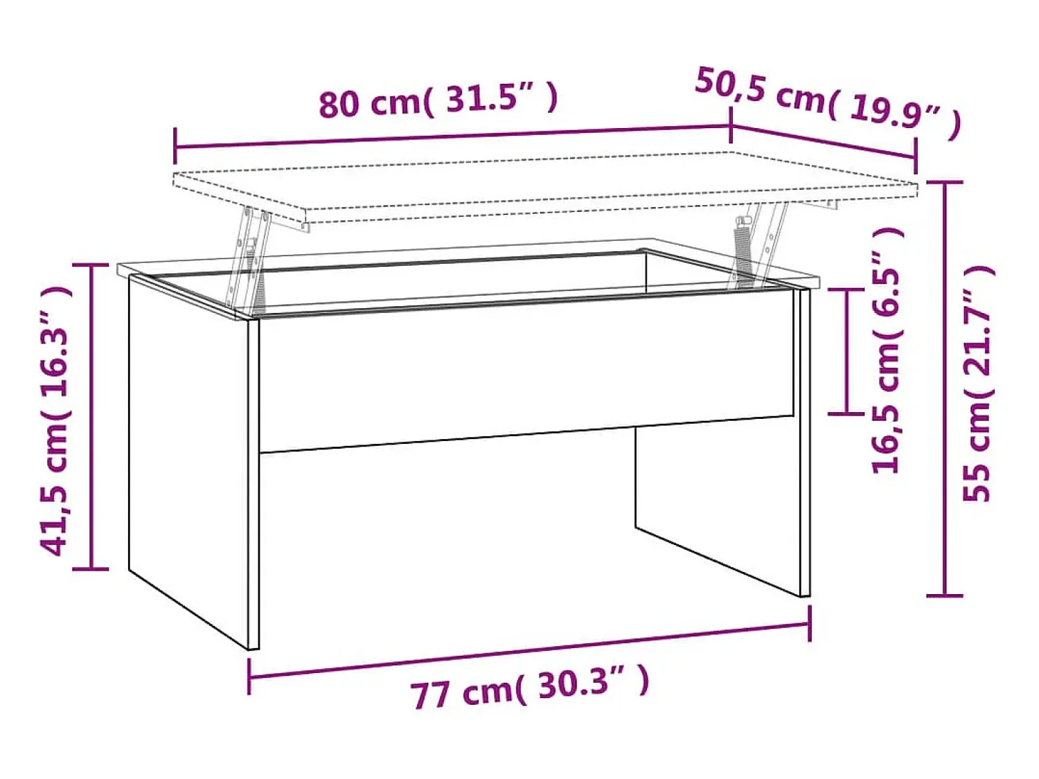 Best vidaxl Mesa de centro80x50,5x41,5cm madeira processada carvalho sonoma Natural claro