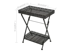 vidaxl Mesa de chá dobrável estilo vintage metal 58x35x72 cm^ Mesa De Apoio