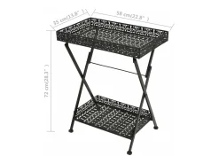 vidaxl Mesa de chá dobrável estilo vintage metal 58x35x72 cm^ Mesa De Apoio