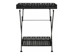 vidaxl Mesa de chá dobrável estilo vintage metal 58x35x72 cm^ Mesa De Apoio