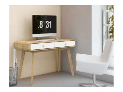 Loft24 Mesa de computador com tampo elevável em MDF roxo^ Consola