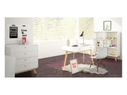 Consola*Loft24 Mesa de computador com tampo elevável em MDF verde Branco