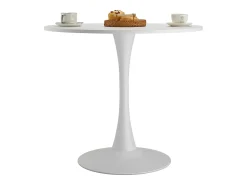 Mesa De Apoio* Mesa de Conjunto SucceBuy Mesa de Jantar Redonda em Madeira de 80 cm para 2 a 4 Pessoas (Só Mesa) Branco