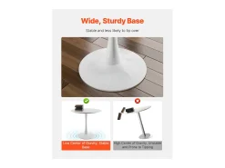 Mesa De Apoio* Mesa de Conjunto SucceBuy Mesa de Jantar Redonda em Madeira de 80 cm para 2 a 4 Pessoas (Só Mesa) Branco