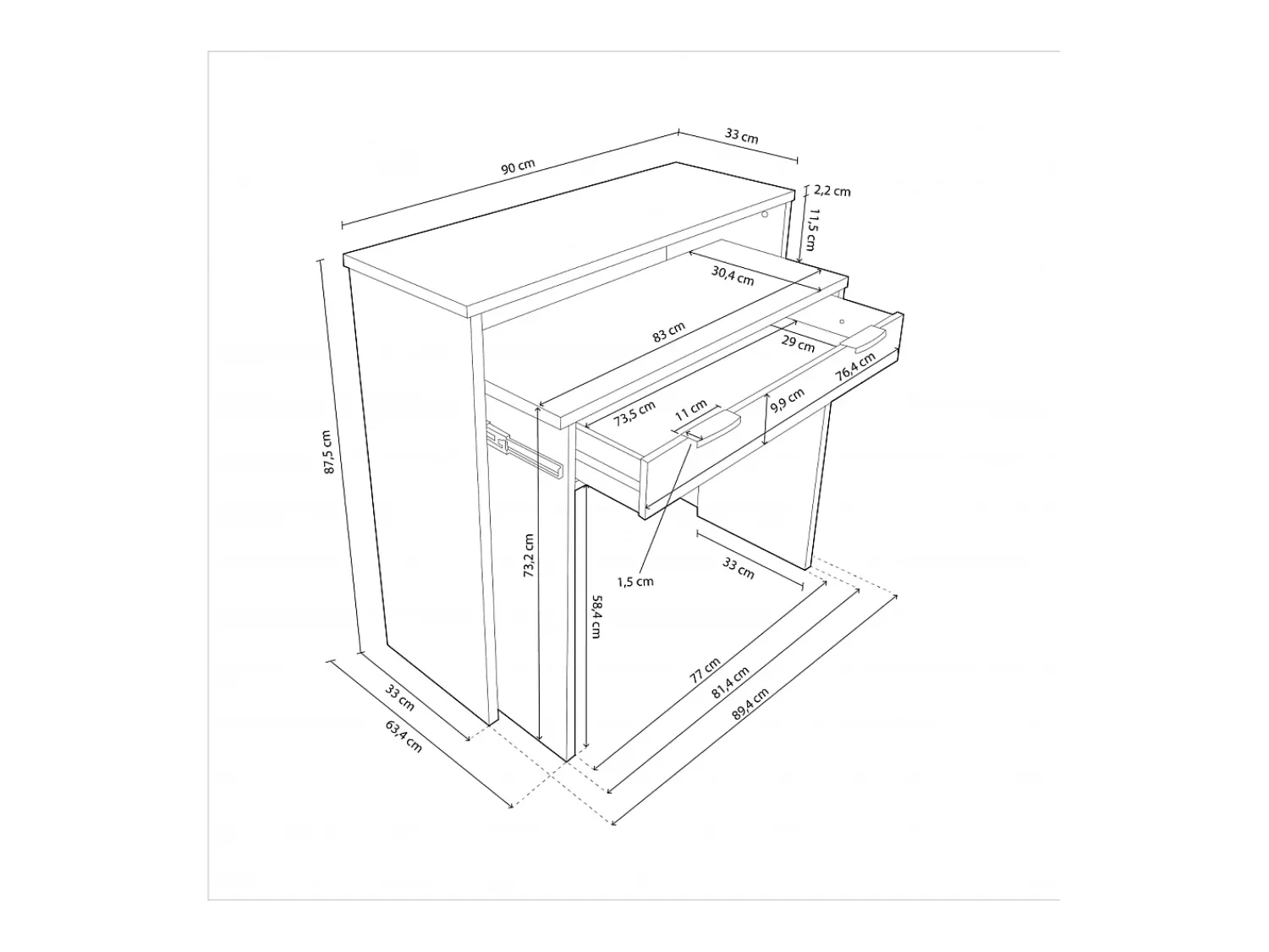 Consola|duehome Mesa de consola Aput Cinzento
