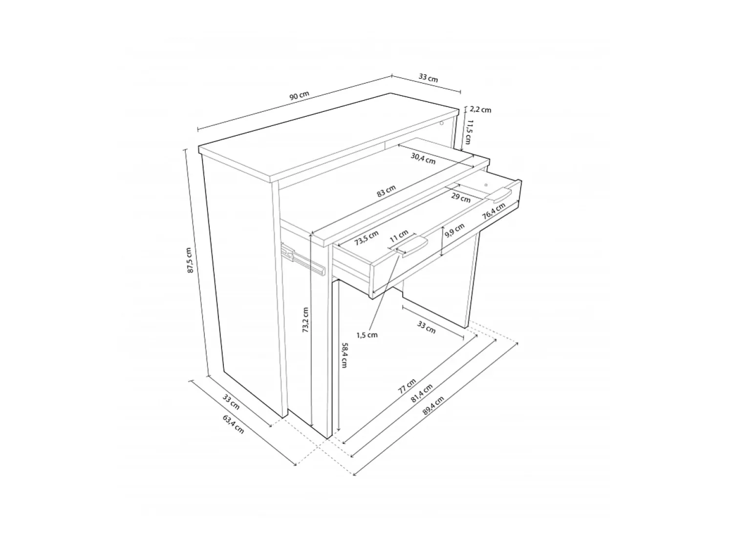 Consola|duehome Mesa de consola Aput Cinzento
