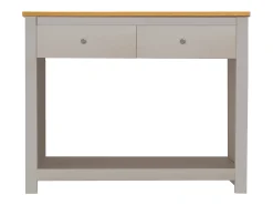 Consola*Loft24 Mesa de consola com 2 gavetas em MDF cinzento Natural claro
