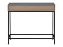 Loft24 Mesa de consola com 1 prateleira em imitação de mármore - estrutura metálica^ Consola