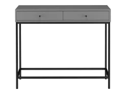 Loft24 Mesa de consola com 1 prateleira em imitação de mármore - estrutura metálica^ Consola