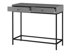 Loft24 Mesa de consola com 1 prateleira em imitação de mármore - estrutura metálica^ Consola
