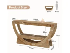 Consola*Tribesigns Mesa de Consola de 160 cm de Comprimento, Mesa de Entrada Rustica com 2 Prateleiras de Armazenamento Natural claro