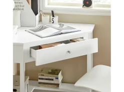 Best Sobuy Mesa de consola de canto branca com gaveta, triângulo FWT31-W Branco