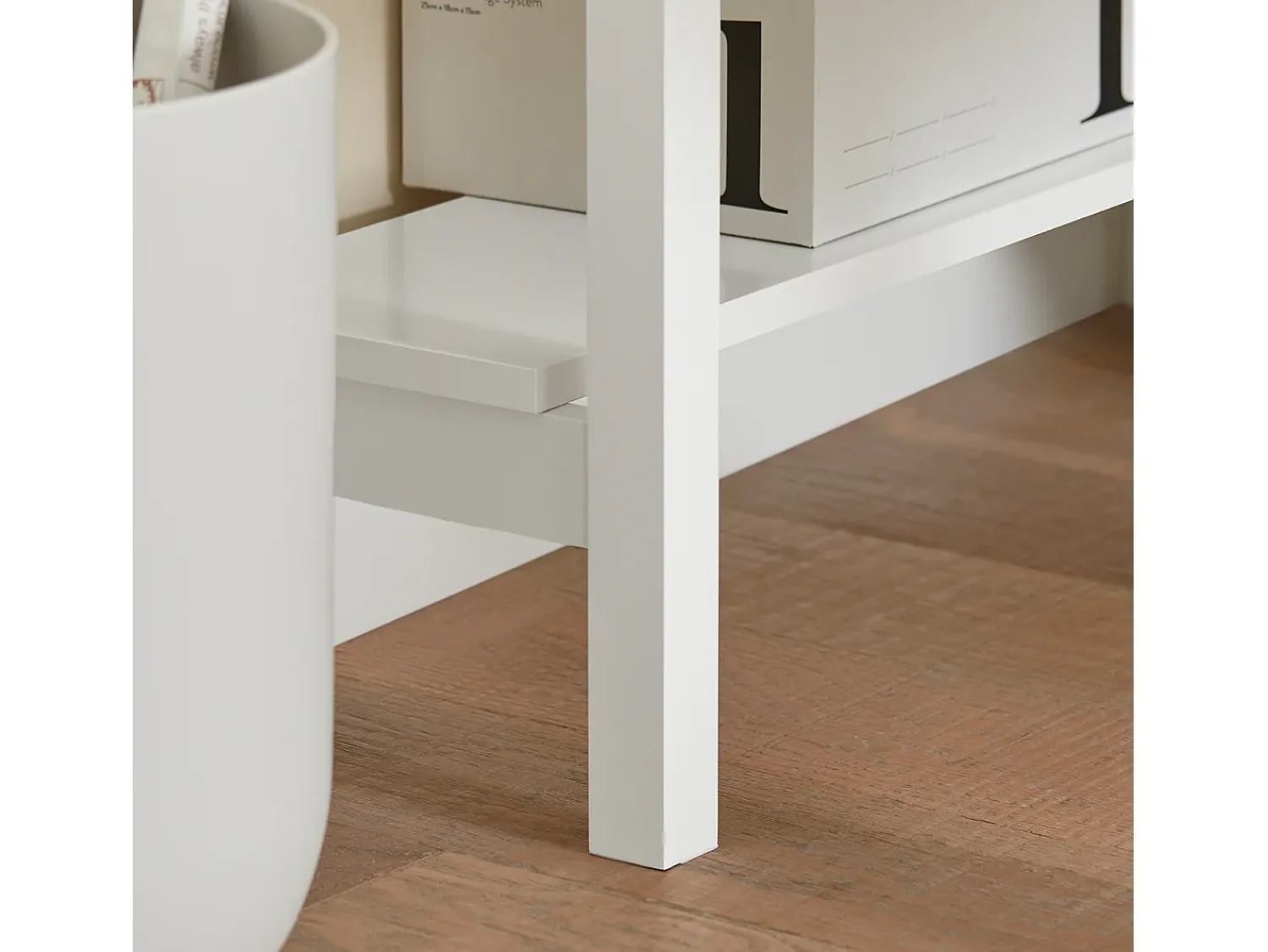 Best Sobuy Mesa de consola de canto branca com gaveta, triângulo FWT31-W Branco