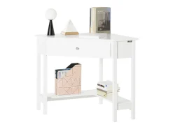 Best Sobuy Mesa de consola de canto branca com gaveta, triângulo FWT31-W Branco