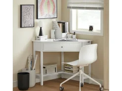 Best Sobuy Mesa de consola de canto branca com gaveta, triângulo FWT31-W Branco