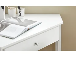 Best Sobuy Mesa de consola de canto branca com gaveta, triângulo FWT31-W Branco