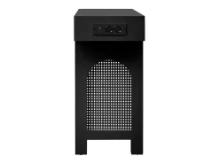 Merax Mesa de consola elegante para hall de entrada - 120 x 35,5 x 76,5 cm - com gavetas + pés ajustáveis - MDF - preta^ Consola