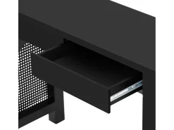Merax Mesa de consola elegante para hall de entrada - 120 x 35,5 x 76,5 cm - com gavetas + pés ajustáveis - MDF - preta^ Consola