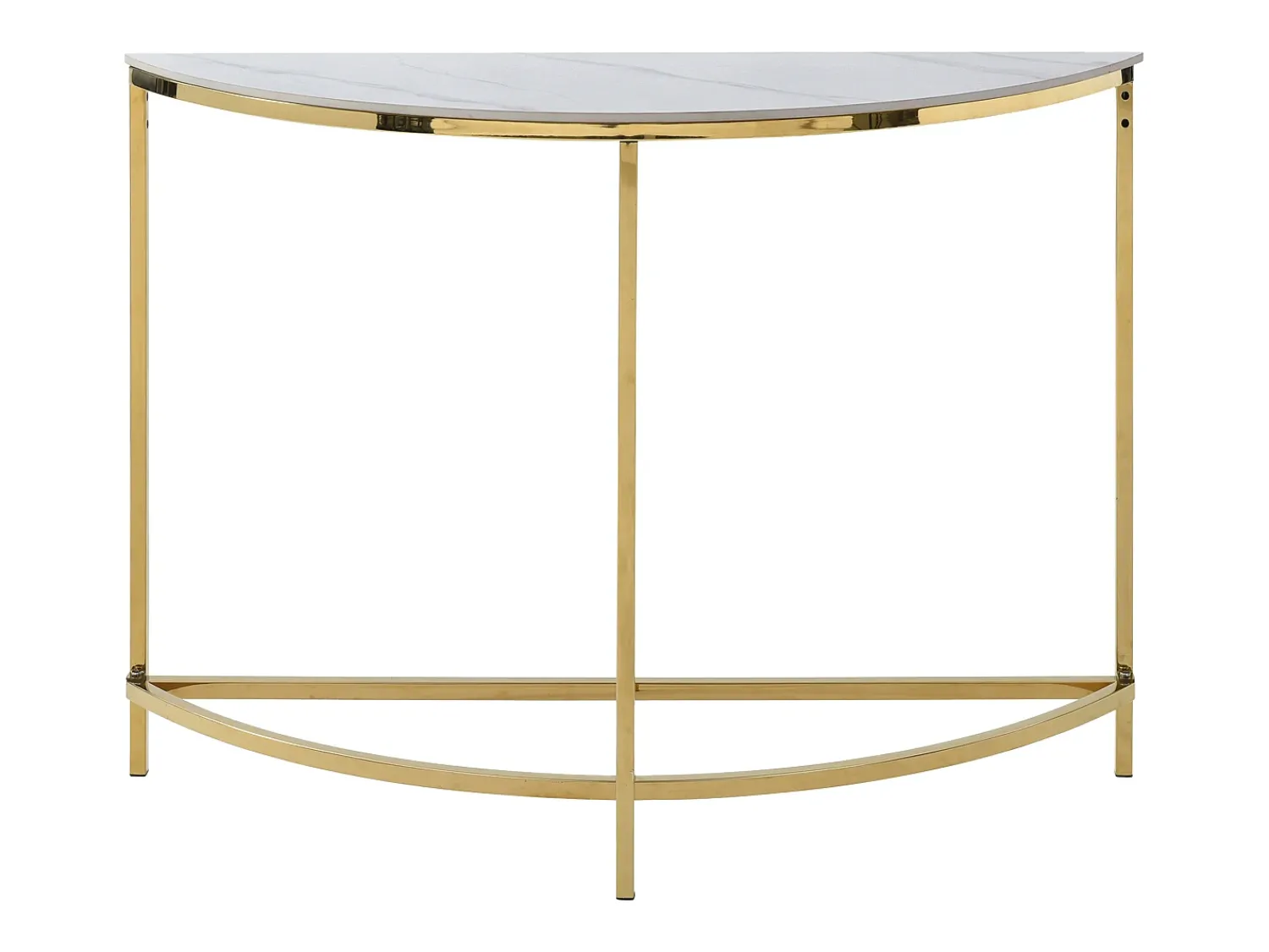 Discount Vente-unique Mesa de consola em cerâmica e aço inoxidável - Efeito mármore branco e dourado - CILÍNDRICA Branco / Dourado