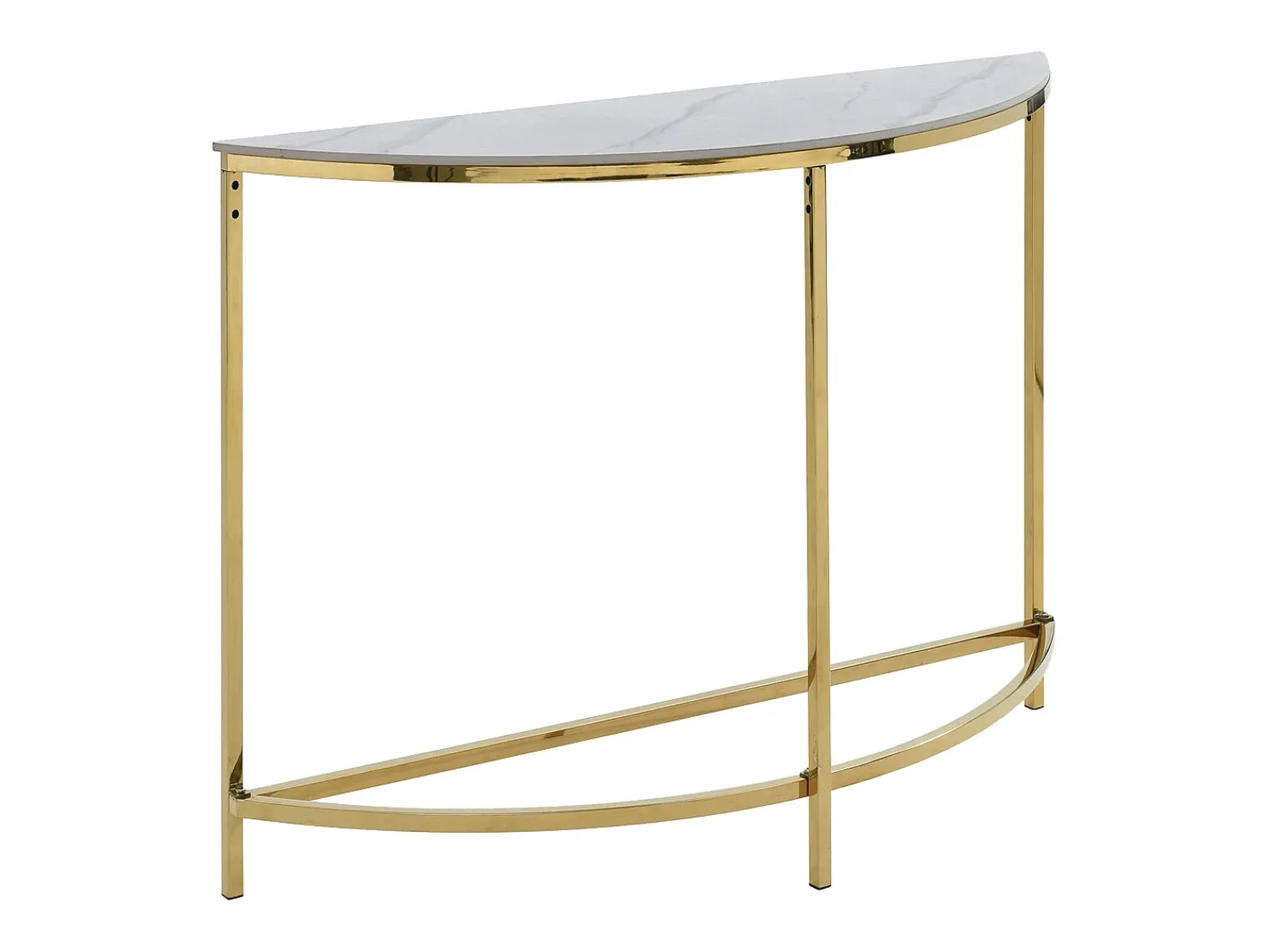Discount Vente-unique Mesa de consola em cerâmica e aço inoxidável - Efeito mármore branco e dourado - CILÍNDRICA Branco / Dourado