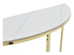 Discount Vente-unique Mesa de consola em cerâmica e aço inoxidável - Efeito mármore branco e dourado - CILÍNDRICA Branco / Dourado