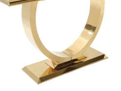 Best Vente-unique Mesa de consola em vidro temperado e aço inoxidável - Dourado e Preto - ROWAN por Pascal Morabito Preto / Dourado