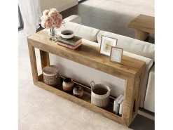Tribesigns Mesa de Consola Estreita de 160cm, Mesa Longa para Sofá Atrás do Sofá, Mesa Moderna de Entrada^ Consola